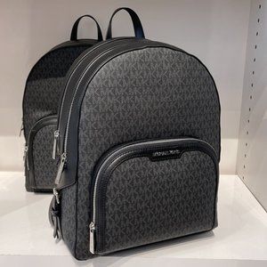 Michael Kors Jaycee Large Zip Pocket Backpack Black